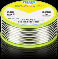 Solder, lead-free, Sn99Ag0.3Cu0.7NiGe, Ø 2 mm, 250 g, 5520812020