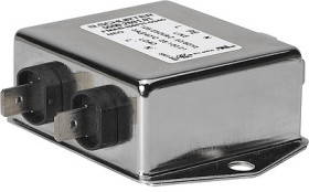 Suppressor filter, 50 to 60 Hz, 4 A, 250 VAC, faston plug 6.3 mm, 3-143-608