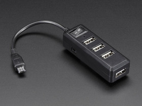 Adafruit USB Mini Hub with Power Switch - OTG Micro-USB