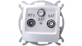 Karo Gniazdo Antenowe Rtv-Sat-Sat Srebrny Perłowy Gpa-S2s/M/43
