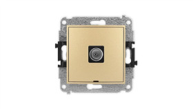 Icon Mechanizm Gniazda Antenowego Pojedynczego Tv, Bez Pola Opisowego Złoty...