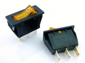 Przełącznik podśw.śr.żółty 12V 12V/20A IXL-101-2B RoHS