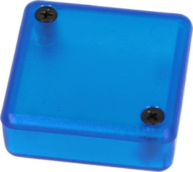 ABS enclosure, (L x W x H) 40 x 40 x 15 mm, blue/transparent, IP54, 1551QTBU