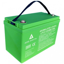 Akumulator LiFePO4 (litowo-żelazowo-fosforanowy) 12V 150Ah (150A) mata grzewcza + Bluetooth + BMS AZO