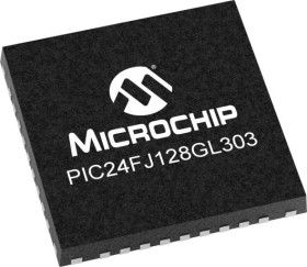 Mikrokontroler Microchip PIC24FJ GL UFQFN 36-pinowy Montaż powierzchniowy PIC 128 kB 16bit 32MHz Flash