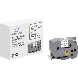 Renkforce RF-6027530 Labelling tape white black 24mm x 8m compatible replaced