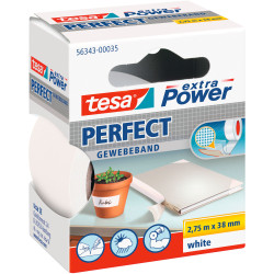 tesa&#xAE; 56343 Extra Power Fabric Tape - White - 38mm x 2.75m