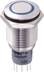 Przycisk wandaloodporny chwilowy TRU COMPONENTS LAS2GQF-22E/B/12V/S/P, 2 x wł/(wł), 1 szt.