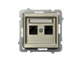 SONATA Gniazdo komputerowe podwójne kat.5e MMC nowe srebro GPK-2RM/K/m/44 OSPEL