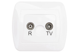 Simon Akord Gniazdo antenowe RD/TV przelotowe białe AA10/11