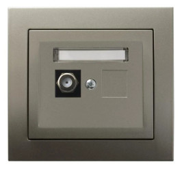 KIER Gniazdo antenowe pojedyncze typu F satyna light GPA-1WF/45