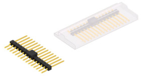 Pin header, 15 pole, pitch 2.54 mm, straight, black, 10050742