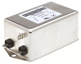 Filtr RFI 6A 1-fazowy 220kΩ 250 V AC DC → 400Hz 15,6 mH Roxburgh EMC Montaż w obudowie
