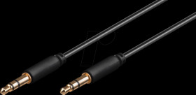 69108 Audio cable, 3.5-mm stereo jack plug, 3 m, black