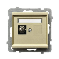 SONATA Gniazdo ekwipotencjalne pojedyncze szampański złoty GPE-1R/m/39