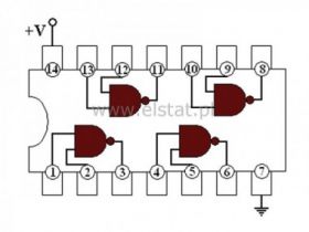 74 LS01 cztery 2-wej. bramki NAND / OC DIL14