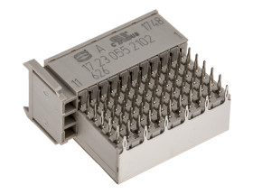 Złącze typu Backplane Har-Bus HM Series 2mm Pitch 55-pinowe 7-rzędowe Żeński, Wtłaczane Terminal, 1A Przewlekany HARTING