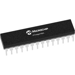 AVR microcontroller, 8 bit, 20 MHz, DIP-28, ATMEGA168A-PU