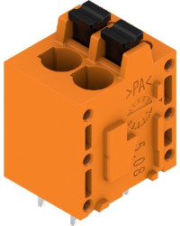 PCB terminal, 2 pole, pitch 5.08 mm, AWG 24-12, 20 A, spring-clamp connection, orange, 1331080000