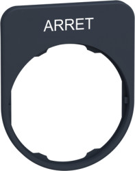 Label holder, printed with “ARRET”, for Harmony XB4F/XB5F, ZBYFP2104