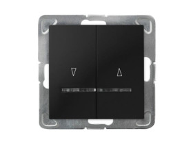 IMPRESJA Wyłącznik żaluzjowy z podświetleniem niebieskim z blokadą mechaniczną czarny metalik ŁP-7YBS/m/33 OSPEL