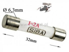 2A bezpiecznik ceramik; szybki; 6,3x32; 500V
