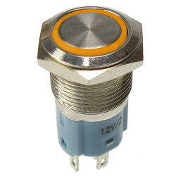 Przycisk metal. JH16-11 żółty bistabilny podświetlany