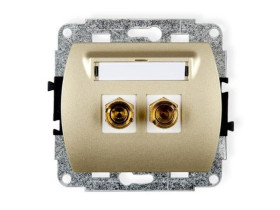 TREND Gniazdo głośnikowe pojedyncze (typu banan - czerwony i czarny pozłacany 4 mm2 do lutowania) złoty 6GG-3 KARLIK