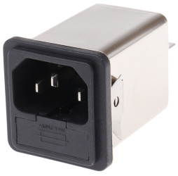 Gniazdo zasilające IEC z filtrem przeciwzakłóceniowym 6A IEC/EN 60939 Schaffner Zatrzask