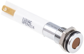 Lampka kontrolna do montażu panelowego 220V ac Pomarańczowy 8mm LED Chrom RS PRO