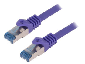 Patch cord S/FTP 6a linka Cu LSZH fioletowy 10m 27AWG CQ309VS