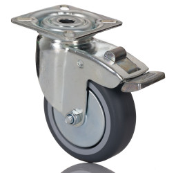 Koło samonastawne średnica kabla 75mm Płyta Tente 75kg wysokość całkowita 100mm