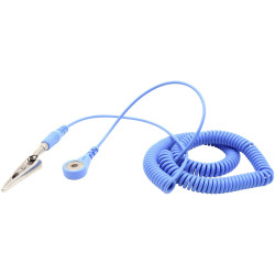 Quadrios 1903EC012 ESD earth cable 3.60m stud socket alligator clip grounding