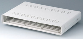 19 inch enclosure, 63 HP, (W x H x D) 367 x 54 x 250 mm, ABS, gray white, A0216270