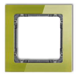 DECO Ramka pojedyncza - efekt szkła (ramka zielona spód grafitowy) zielony 2-11-DRS-1