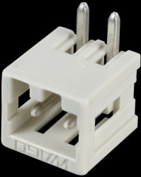 734-162 Print pin header, mini, RM 3.5, angled, 2-pin