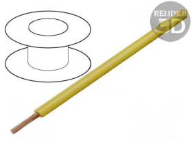 Przewód Silivolt-1V 1x1mm2 linka Cu silikon żółty 1,5kV, cena za 1m, 61.7607-24