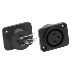 Gniazdo mikrofonowe XLR 3-pin do obudowy plastik - 2242