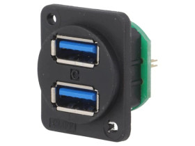 Gniazdo USB A na panel otwór pod śrubę płaską przykręcany CP30105X