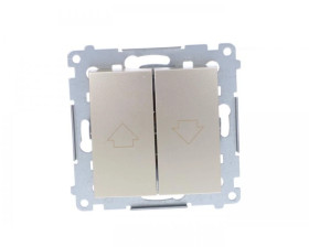 Simon 54 Przycisk żaluzjowy z blokadą elektryczną, szybkozłącza, złoty mat DZP1.01/44