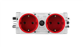 Gniazdo Schuko 2-Kr Wtycz.Zacisk C-Profil Czer Gs20003020