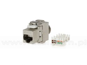 Gniazdo keystone, 8p8c / RJ-45, ekranowane, kat. 6, beznarzędziowe