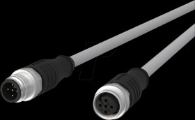 142MMA12010 Sensor cables, M12, 5-pin, plug > coupling, 1 m