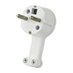 Wtyczka kątowa ULTRA PŁASKA UniSchuko 230V TIMEX biała WT-16UP (BI)