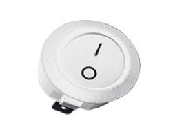 Wyłącznik okrągły kołyskowy R13 6A 230V biały AO-WYL-K-W-2-00-00-01