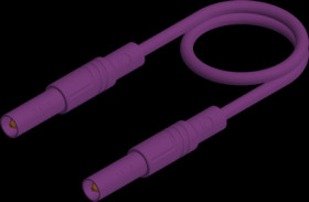 Measuring lead with (4 mm plug, spring-loaded, straight) to (4 mm plug, spring-loaded, straight), 1 m, purple, PVC, 2.5 mm², CAT