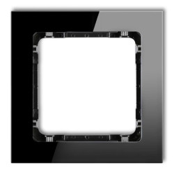 DECO Ramka pojedyncza - efekt szkła (ramka: czarna spód: czarny) czarny 12-12-DRS-1