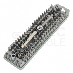 Zestaw uniwersalnych końcówek: 61x bitów + 21x imbusów + nasadki, przedłużki, uchwyty 100szt ProSkit SD-2310