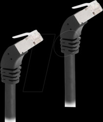 80277 Cat.6a patch cable, S/FTP, 45° angled down, 3 m, black