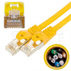 Patchcord FTP kat.5e kabel sieciowy LAN 2x RJ45 linka PVC żółty 0,5m NEKU